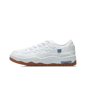 LiNing CF Pursuit Anti Slip And Wear Resistant Lightweight Low Top Skateboard Shoes Unisex Mist White
