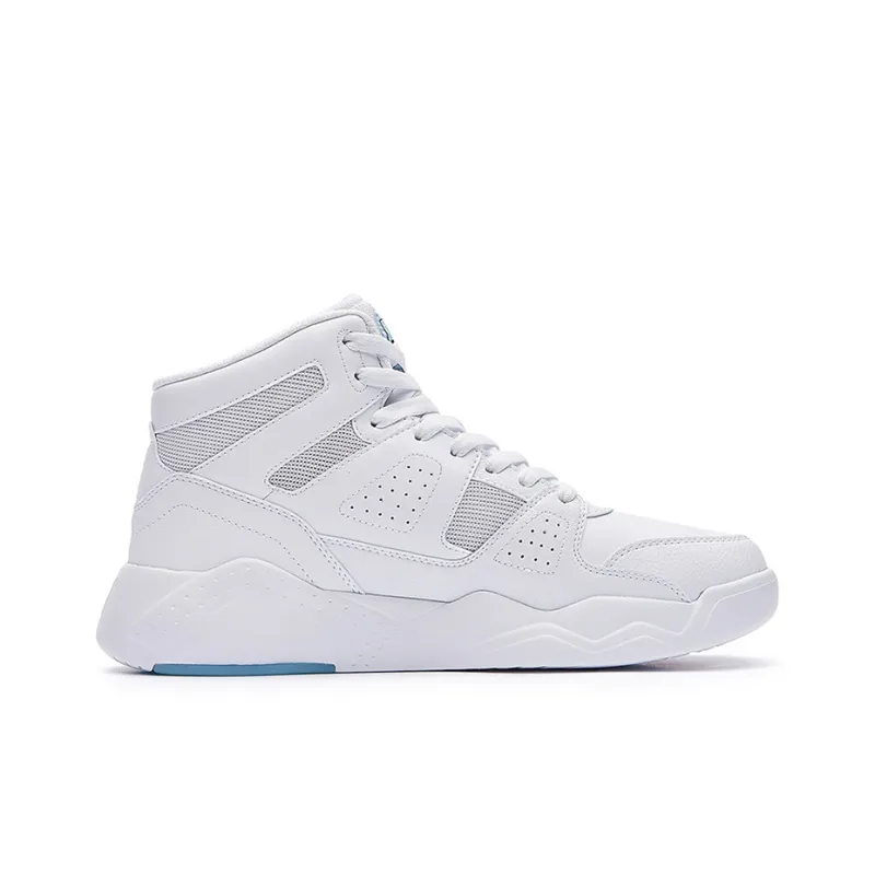 361° Xingran Slip Resistant Cushioning Wear Resistant High Top Skateboard Shoes Men's White Blue-1