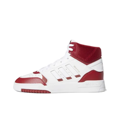 Adidas Originals Drop Step Skateboard Shoes Unisex High-Top White/Red