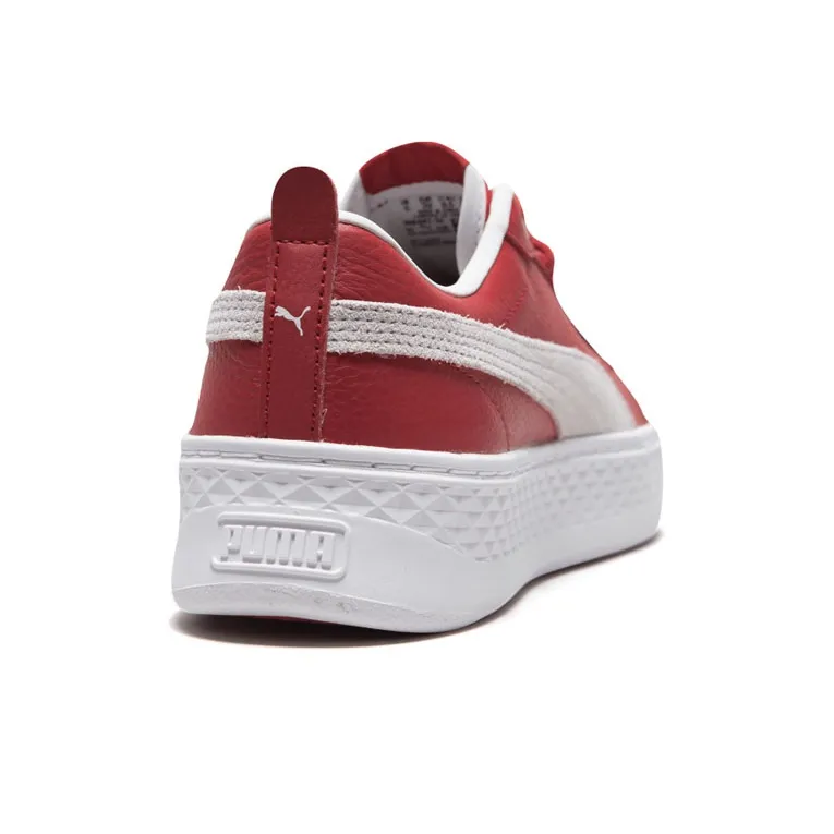 PUMA Smash Platform L Low Tops Retro Casual Skateboarding Shoes Red Women's-3