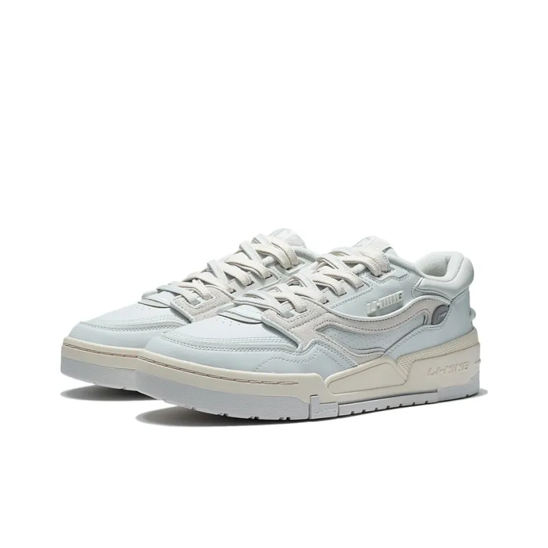 LiNing 001 BTC Lightweight And Breathable Low Top Skateboard Shoes Men's Frost White Gray-2