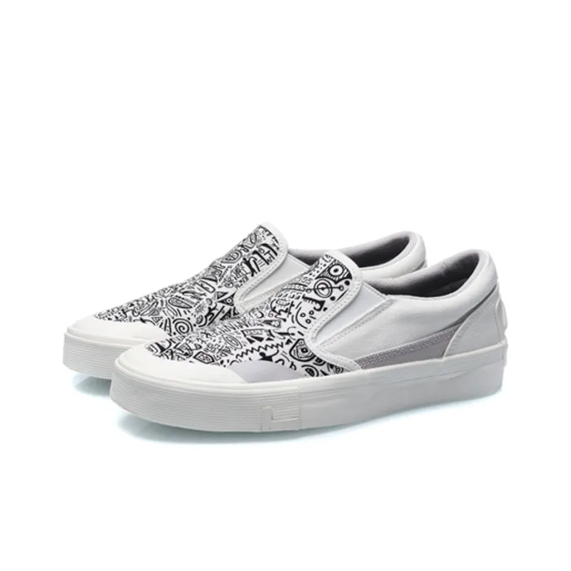 LiNing SLIP ON Low Top Skateboard Shoes Women's White-2