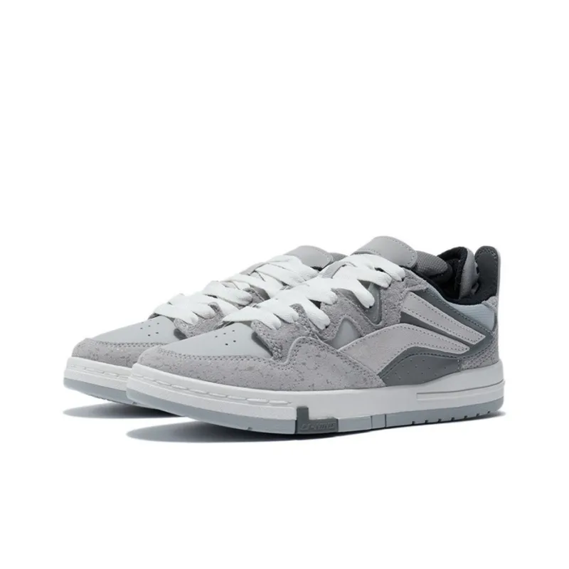 LiNing Wave Pro Anti-Slip And Wear-Resistant Lightweight Low-Top Skateboard Shoes Women's Microcrystalline Gray-2