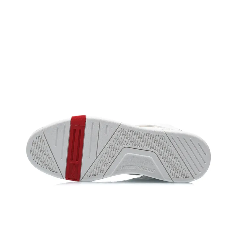 LiNing Wave Superwave Mid Mid Top Skateboard Shoes Men's White Red-4