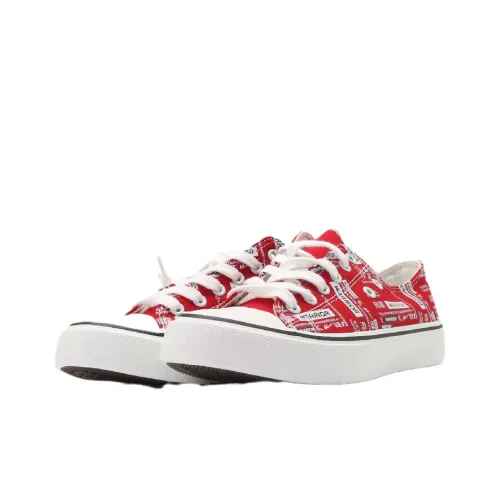 WARRIOR Skateboard Shoes Unisex Low-Top Red