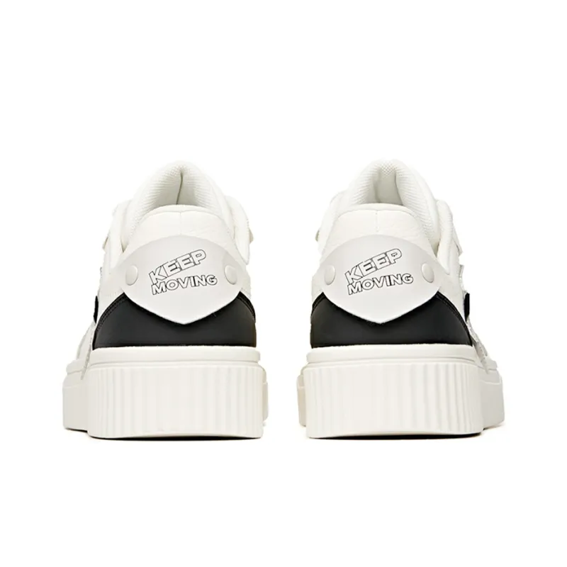 Anta Anti Slip Wear Resistant Low Top Skateboard Shoes Men's Ivory White Black-3