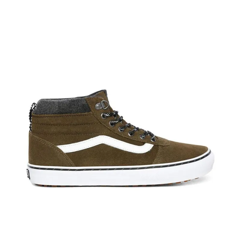 Vans Ward Skateboard Shoes Unisex High-Top Brown Green/White-1