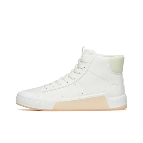 ANTA Skateboard Shoes Women's High-Top Ivory White/Princess Green