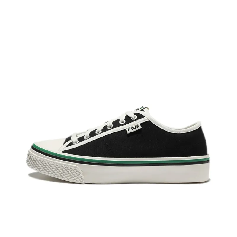 FILA Scanline Slip Resistant Cushioning Wear Resistant Low Top Skateboard Shoes Unisex Black-0
