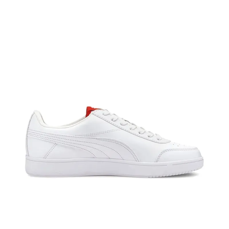PUMA Ferrari Race Court Legend Anti-Slip And Wear-Resistant Lightweight Low-Top Skateboard Shoes Men's White Gray Red-1
