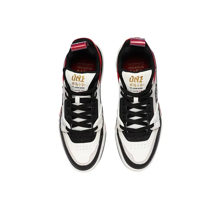 LINING 001 BTC Skateboard Shoes Men Low Top Black/Red/White-3