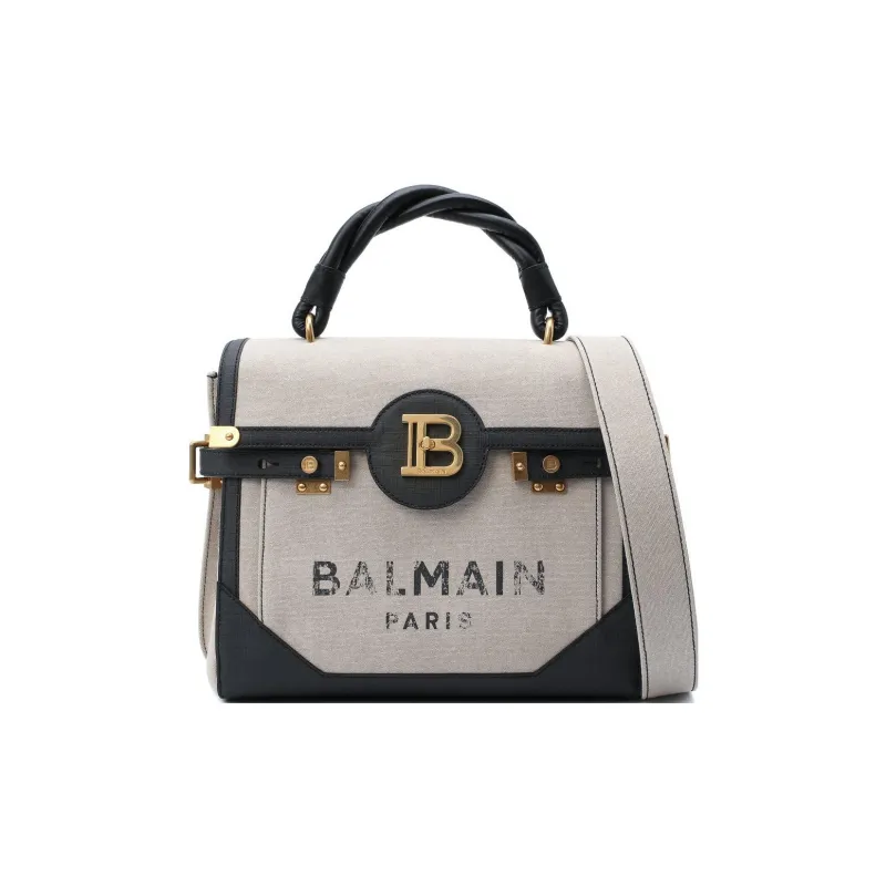 BALMAIN Fabric Shoulder Bag Crossbody Bag Handbag Women's Black/Gray-1
