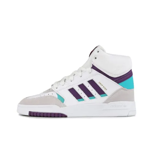 Adidas Originals Drop Step Skateboard Shoes Women's High-Top White/Gray/Purple