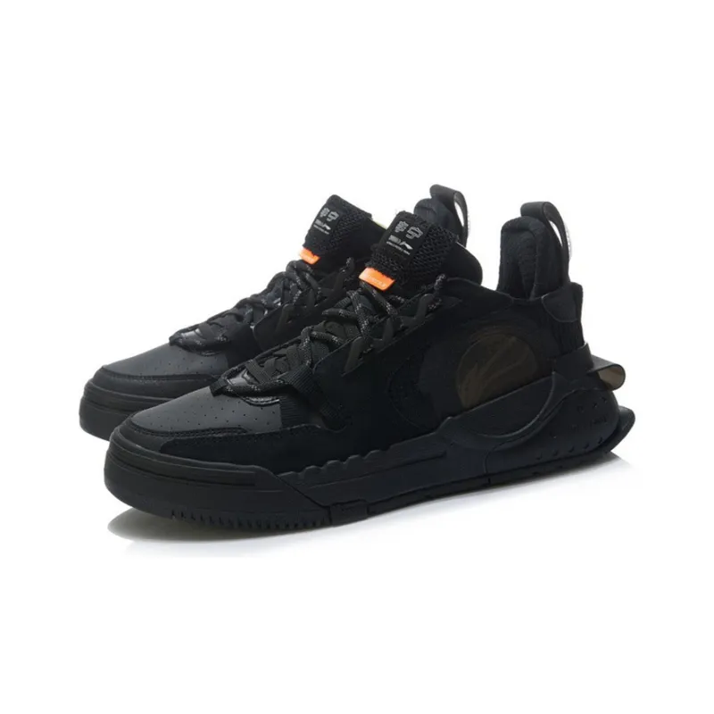LiNing Enlightenment Slip Resistant, Abrasion Resistant, Lightweight Low Top Skateboard Shoes Men's Black-2