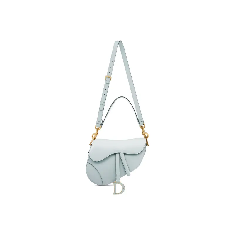 DIOR Smooth Cow Leather Saddle Bag, Shoulder Bag, Crossbody Bag, Handbag Women's Blue-1