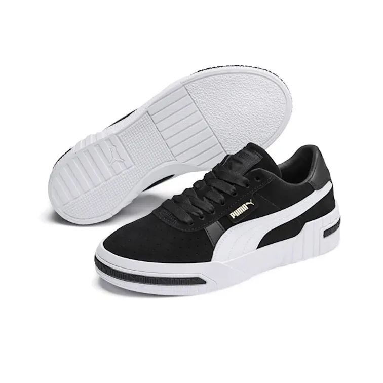 PUMA Cali Taped Coverage Slip Resistant Low Top Skateboard Shoes Women's Black White-3