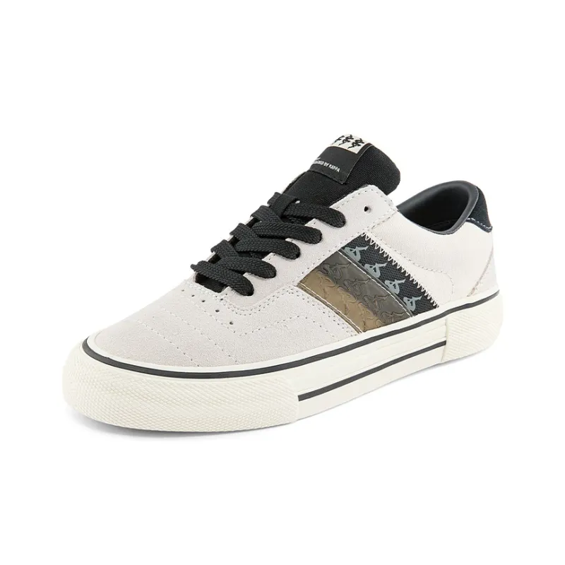 Kappa Coverage Wear-Resistant Low-Top Skateboard Shoes Unisex Heron Feather White-1