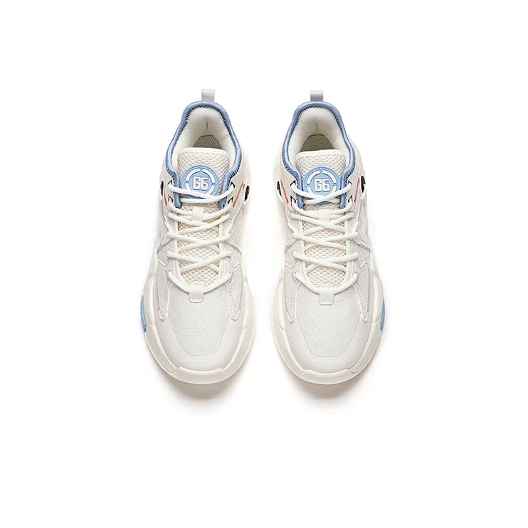 Anta Life Collection Anti Slip Wear Resistant Low Top Skateboard Shoes Women's Blue White-2