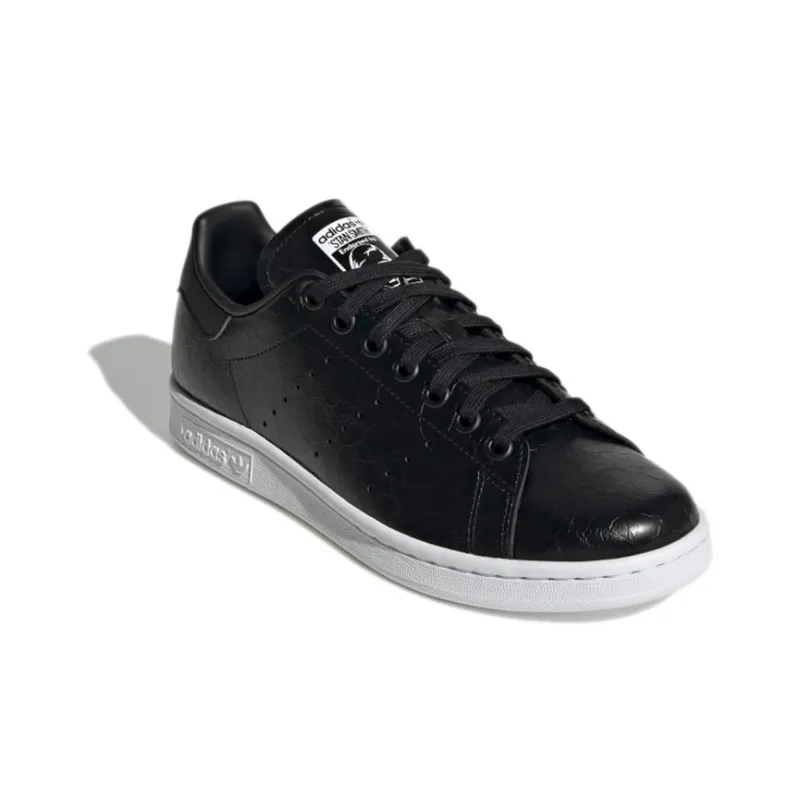 Adidas Stan Smith Cracked Leather Black Gold Women's-2
