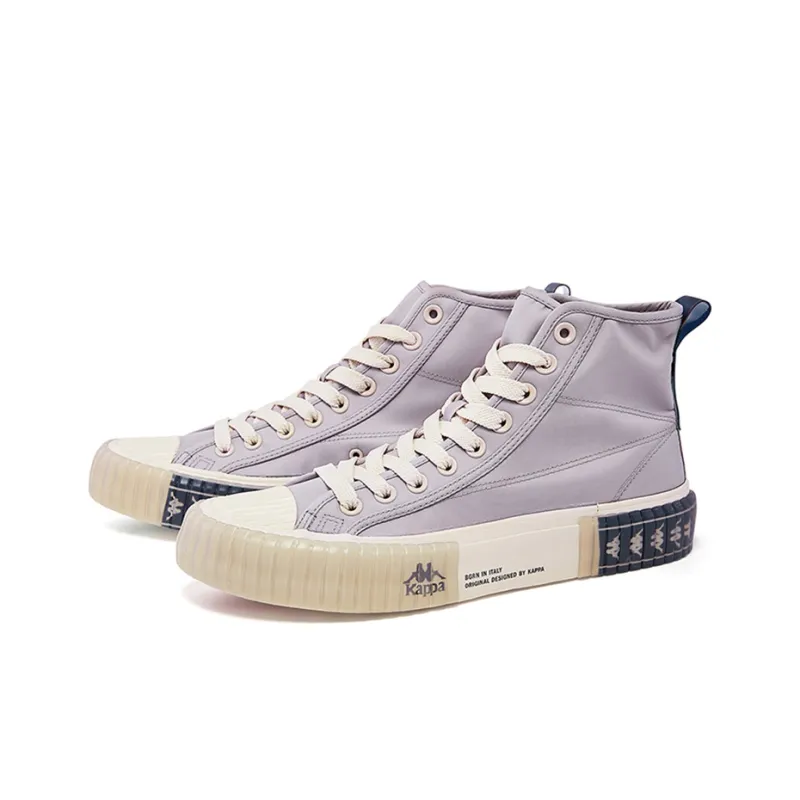 Kappa High-Top Skateboard Shoes Unisex Gray White-2