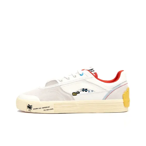 Steven Harrington X LiNing Skateboard Shoes Women's Low-Top White