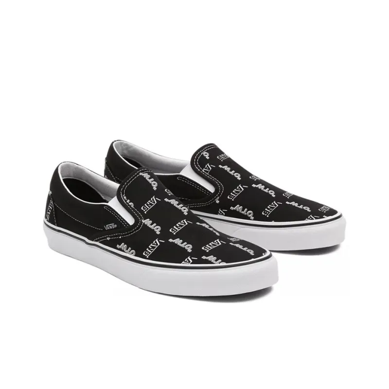 Vans Shadow Vans Classic Slip On Skate Shoes Black/White Women's-2