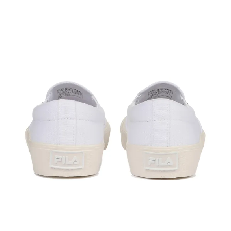 FILA Guard Slip On Canvas Slip Resistant Cushioning Lightweight Low Top Skateboard Shoes Unisex Ecru Korean Style-3