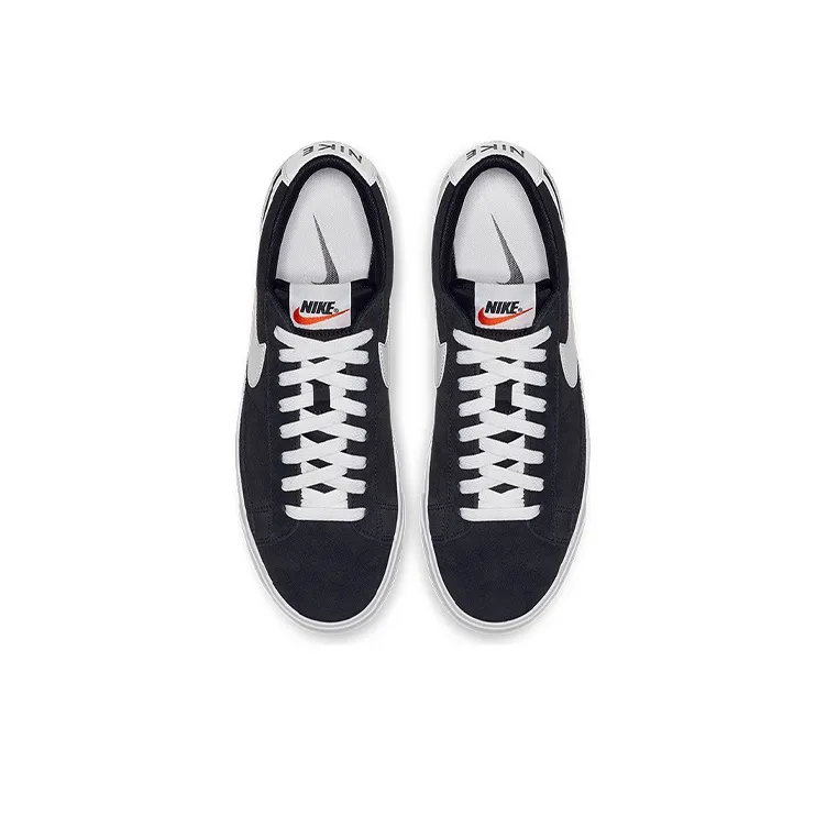 Nike Blazer Low Premium Vintage Suede Black White-3