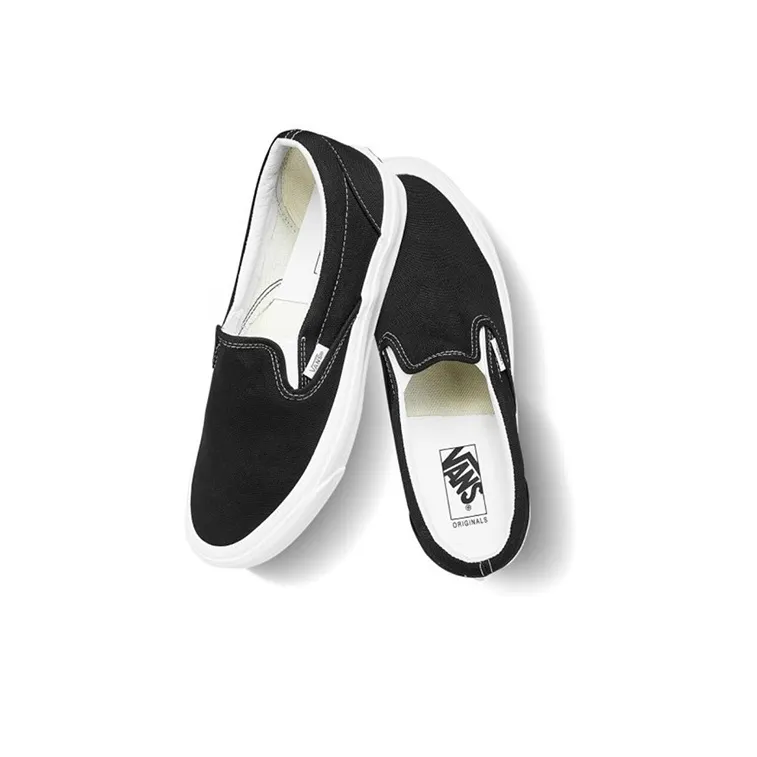 Vans Vault Og Classic Slip On Lx Canvas Black White-3