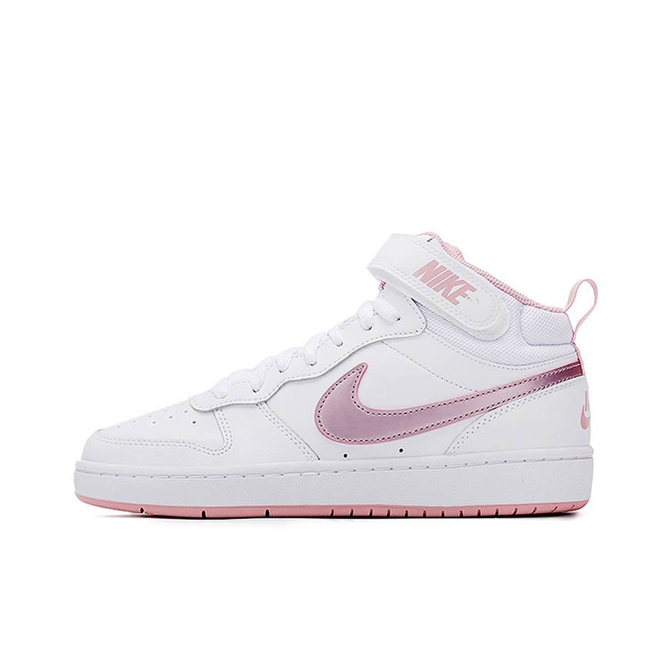 Nike Court Borough 2 Mid White Pink Glaze GS POIZON