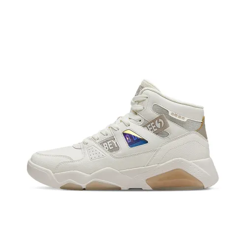 361° Xingran Anti Slip Wear Resistant High Top Skateboard Shoes Men's White Beige