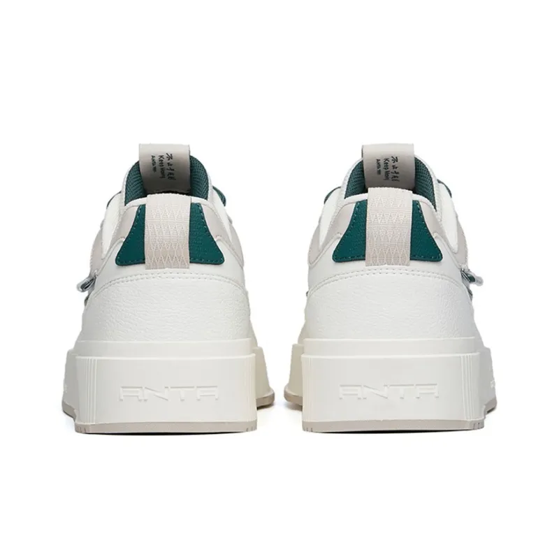 Anta Milk Cap Slip Resistant, Abrasion Resistant, Lightweight Low Top Skateboard Shoes Men's White Green-3