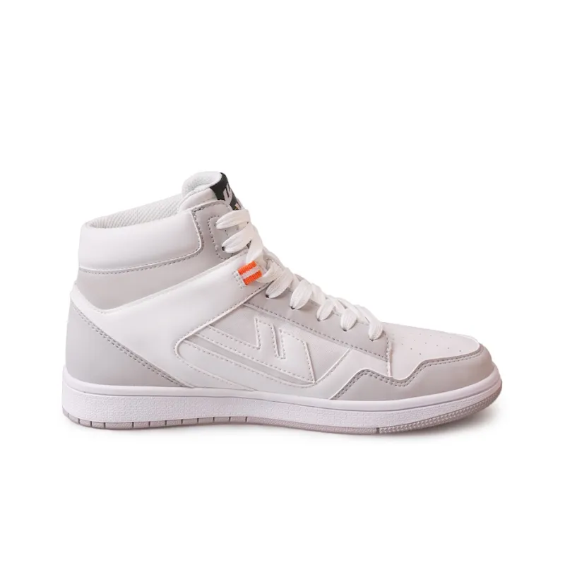 Warrior Teeming With Life Mid-Top Skateboard Shoes Unisex White Light Gray-1