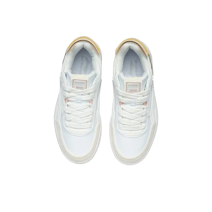 LiNing CF Tracing Anti Slip Wear Resistant Low Top Skateboard Shoes Women's White-3
