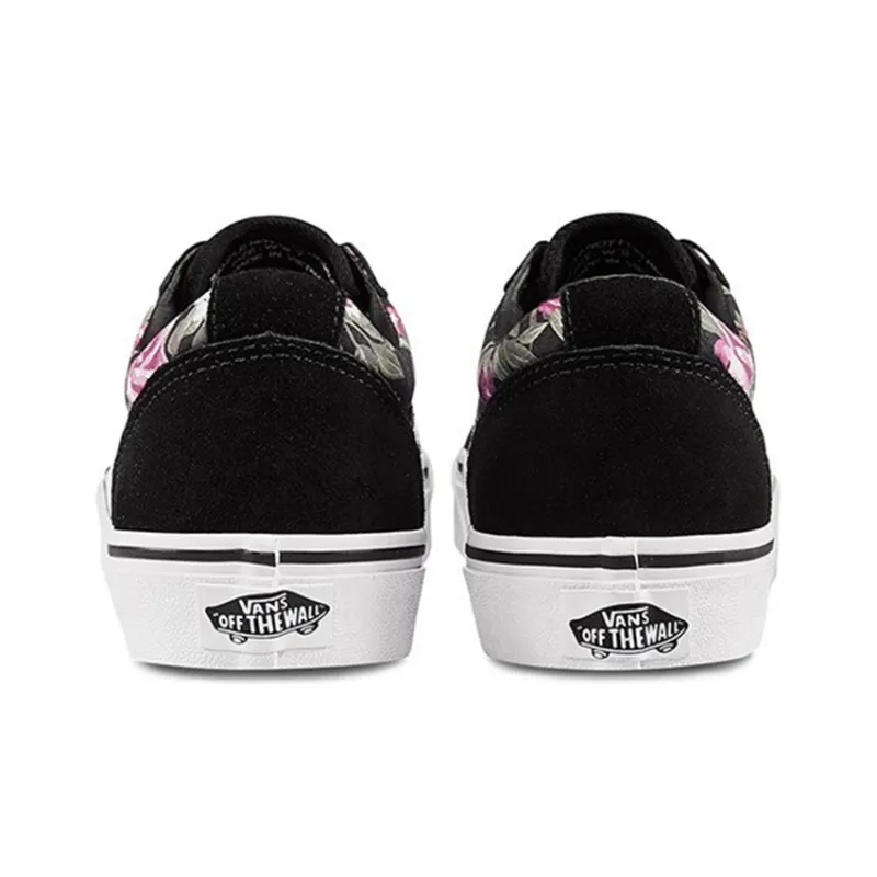 Vans Ward Flowers Retro Casual Skateboarding Shoes Black Women's-4