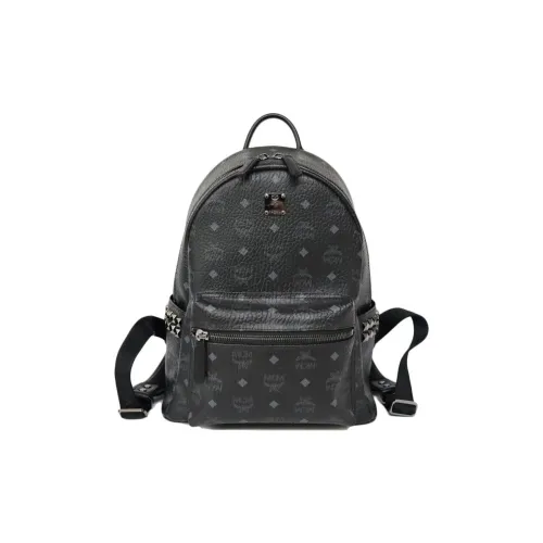 MCM Stark Backpack Visetos Side Studs Small/Medium Black