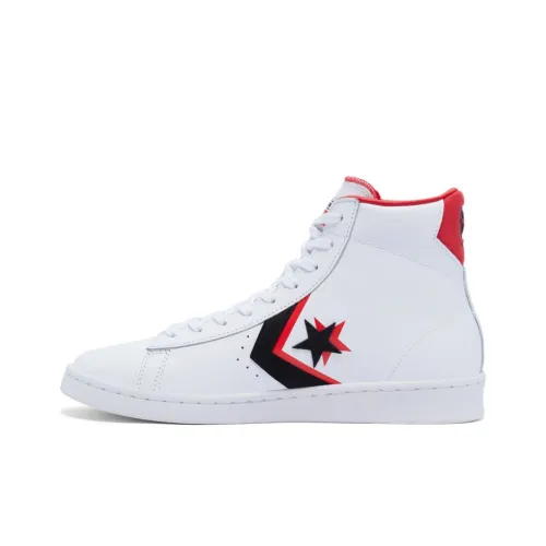 Converse Cons Pro Leather Skateboard Shoes Unisex High-Top White/Black/Red