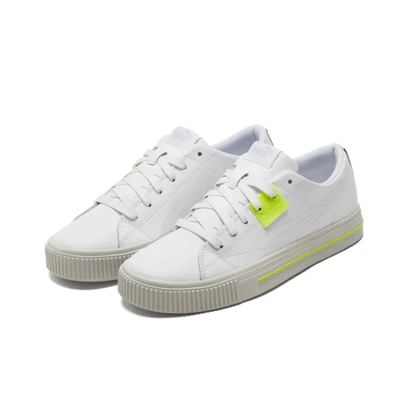 PUMA Ever Low Top Casual Skate Shoes White Yellow Unisex 'White Yellow Gray'-2