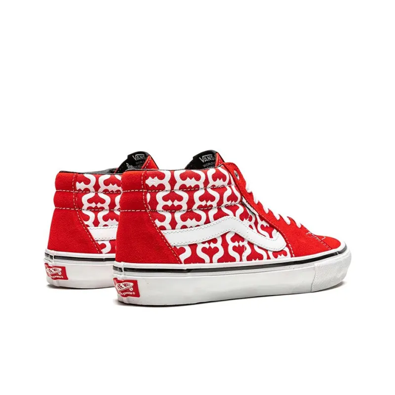 Grosso Supreme X Vans Mid 'Monogram S Red'-3