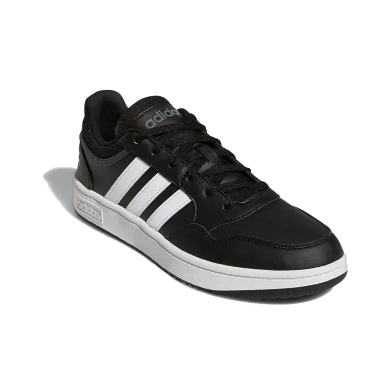 Adidas Hoops 3.0 Low Black White Stripes-2