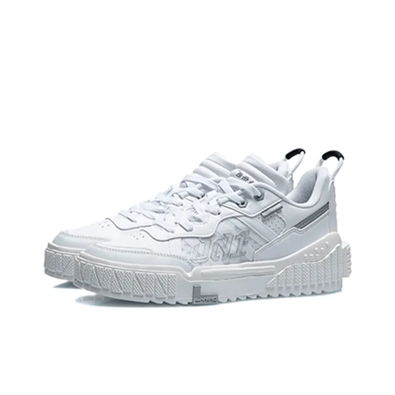 LiNing 001 UNBLOCK Anti Slip Wear Resistant Low Top Skateboard Shoes Women's Standard White-2
