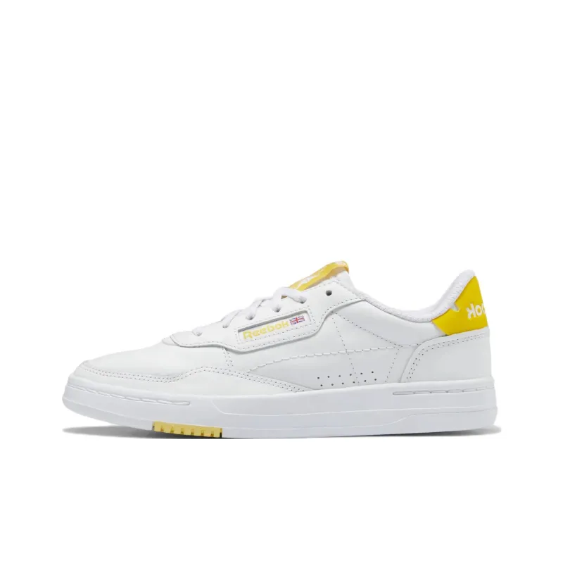 Reebok Court Peak Anti-Slip And Wear-Resistant Lightweight Low-Top Skateboard Shoes Women's White Yellow-0