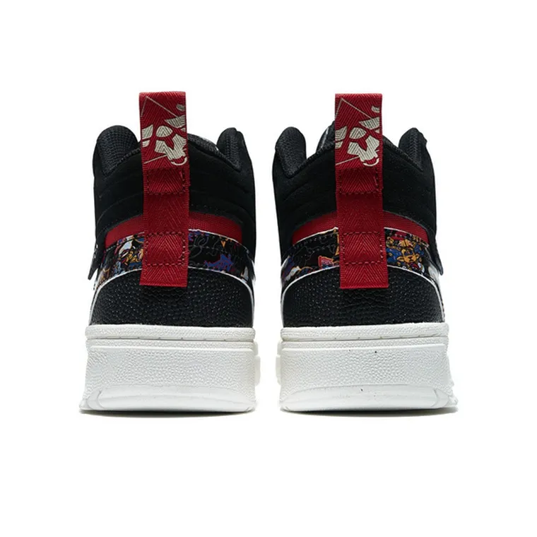 XTEP Cow Turns The World Skateboard Shoes Women's High Top Black-2