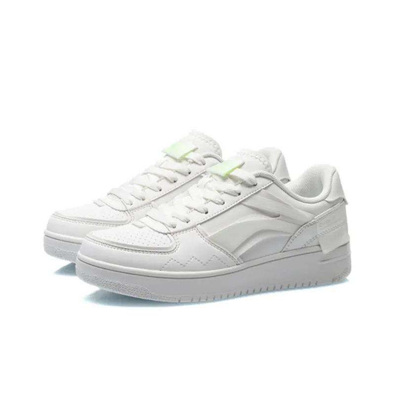 LiNing Anti Slip Wear Resistant Low Top Skateboard Shoes Women's White-2