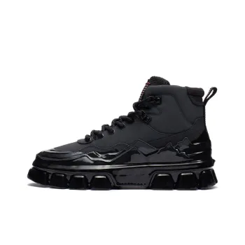 LiNing CF Tracing Majestic Anti Slip Wear Resistant High Top Skateboard Shoes Unisex Black