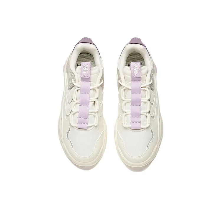 ANTA Life Collection Skateboard Shoes Women's Low Top Ivory White/Shade 1 Gray/Light Lilac-3
