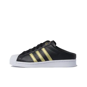 Adidas Originals Superstar Mule Black Gold Metallic Women's
