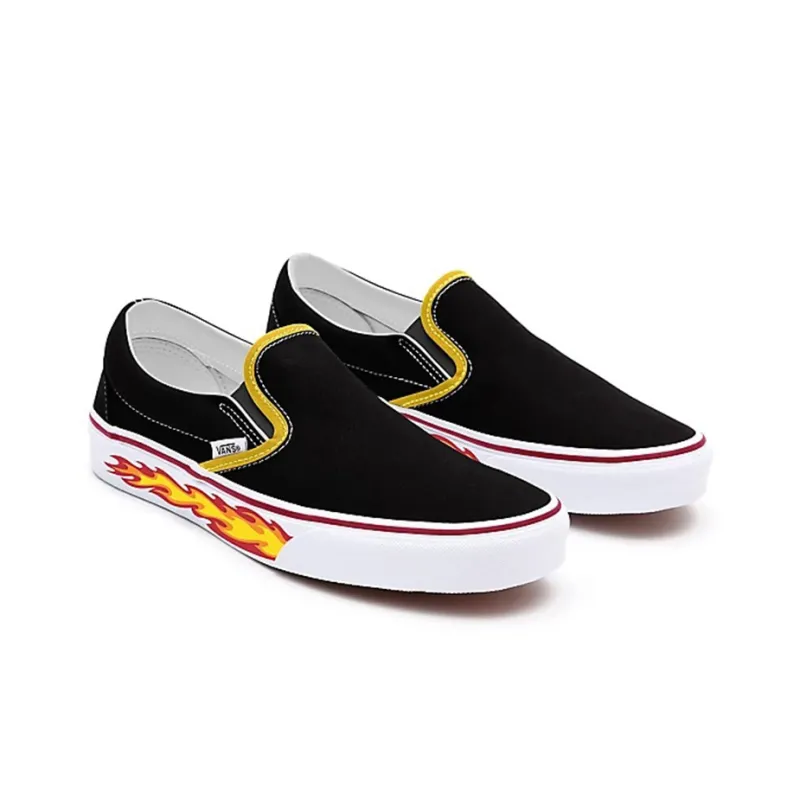 Vans Customs Flame Slip on Black-2