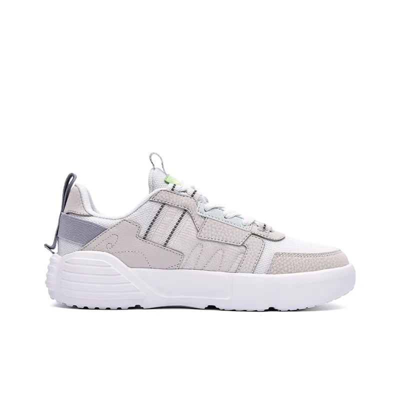 Erke Peerless Master Anti-Slip Wear-Resistant Low-Top Skateboard Shoes Women's White Gray-1