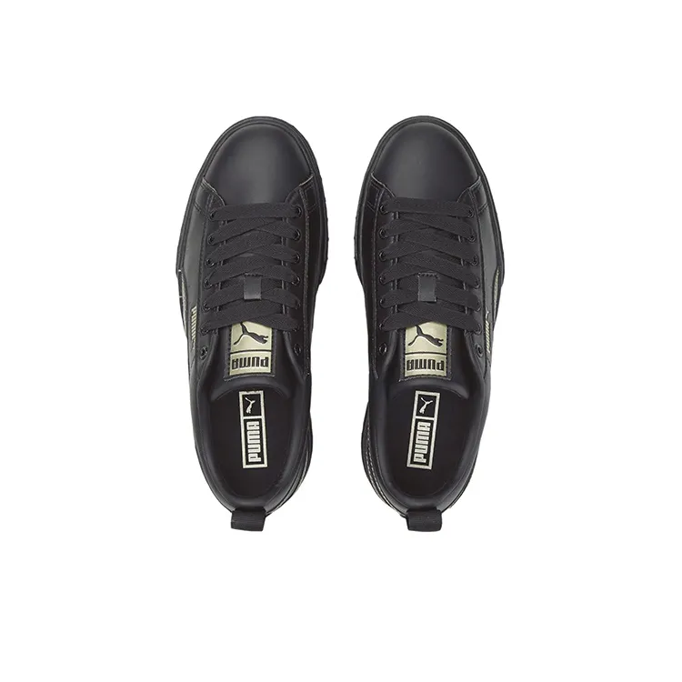 PUMA Mayze Anti-Slip And Wear-Resistant Lightweight Low-Top Skateboard Shoes Women's Black Gold-2
